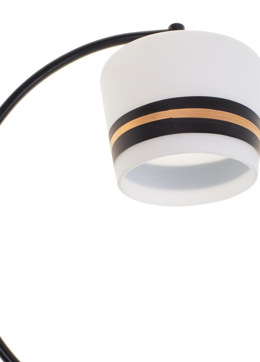 Настільна лампа декоративна чорна з білим LK-708T/1 E27 BK+FG Brille (253881588)