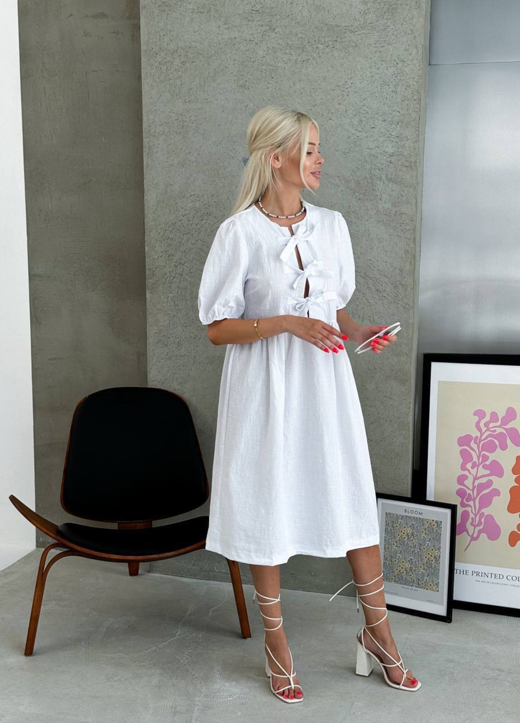 Білий кежуал сукня No Brand однотонна