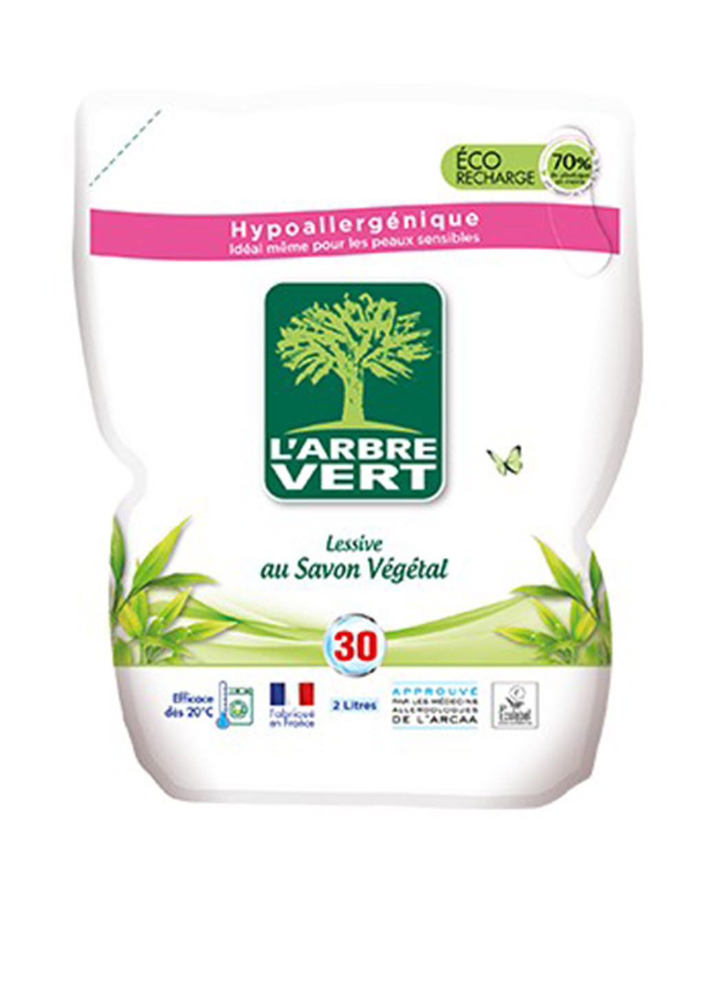 Жидкое средство для стирки Растительное мыло (запасной блок), 2 л L'arbre Vert (183200226)