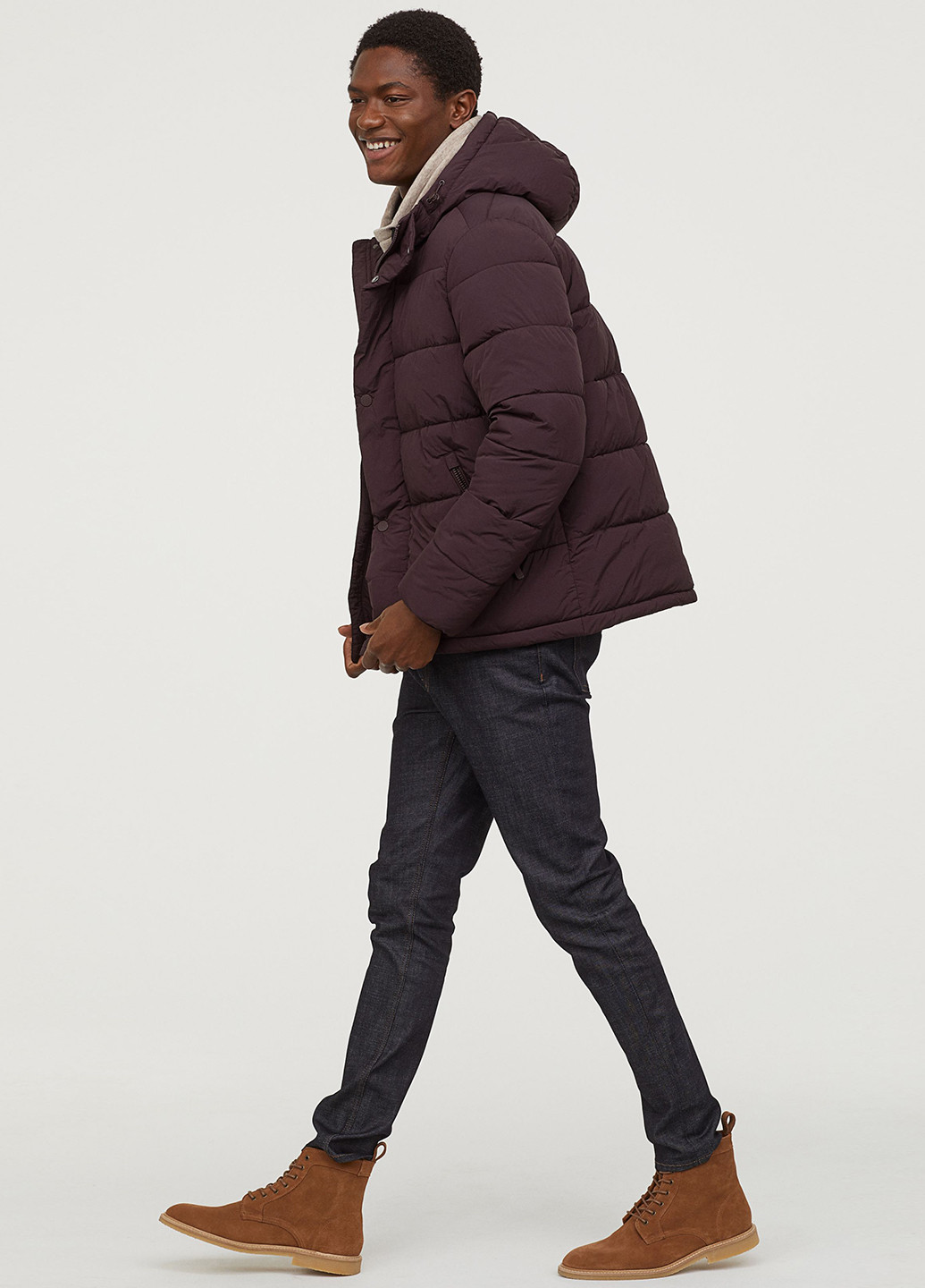 Бордовая зимняя куртка H&M