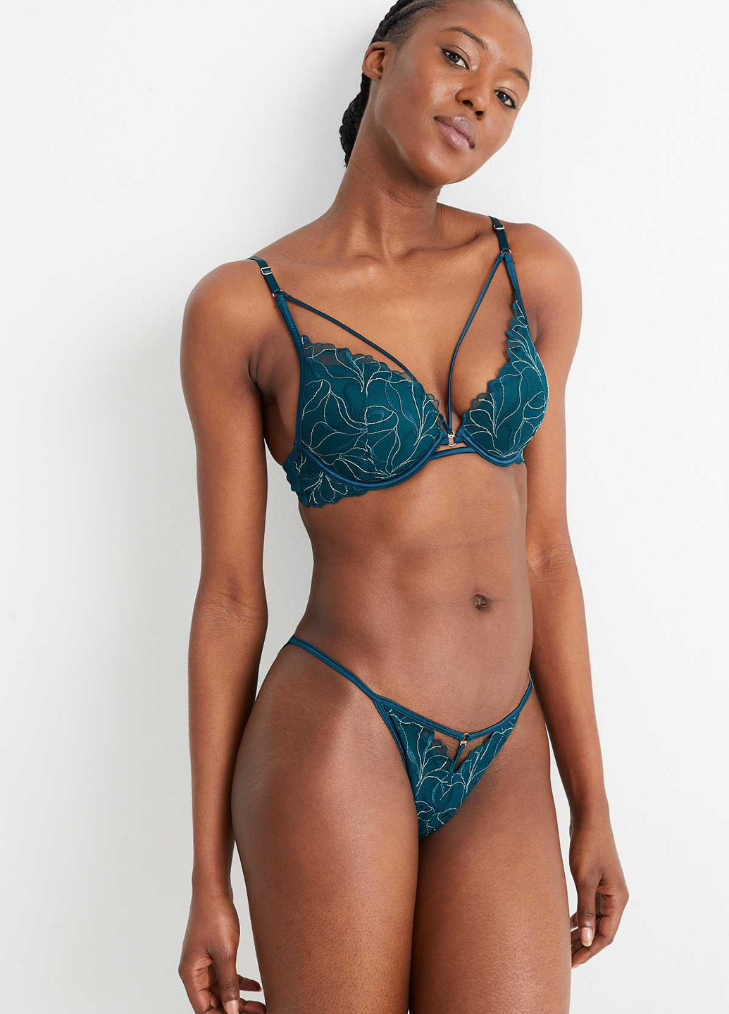 Темно-зелений бюстгальтер C&A з кісточками поліамід