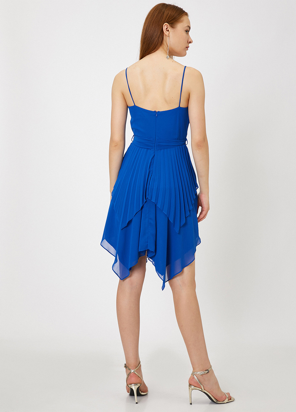 Синя кежуал сукня кльош, з відкритою спиною KOTON однотонна