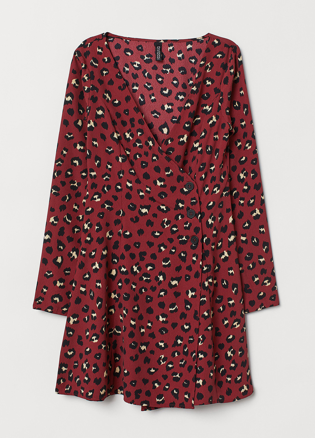 Бордовое кэжуал платье H&M леопардовый