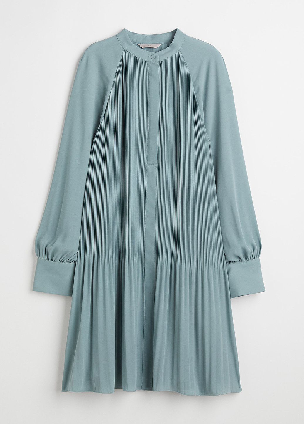 Сіро-голубий коктейльна, кежуал сукня а-силует, плісована, сукня-сорочка H&M однотонна
