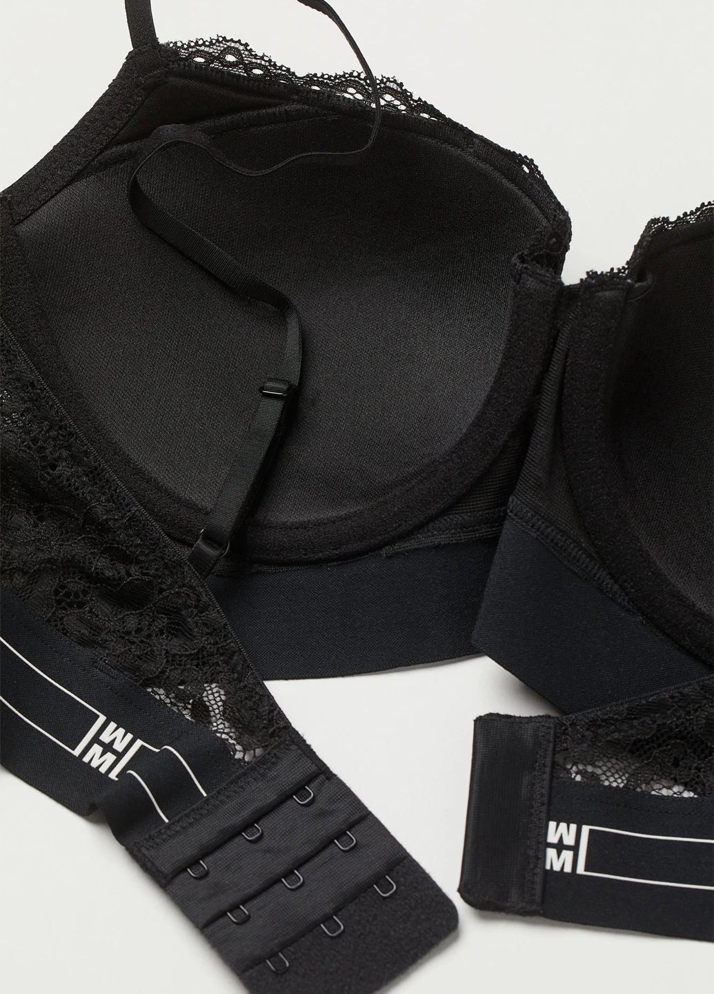 Чорний балконет бюстгальтер H&M з кісточками поліамід