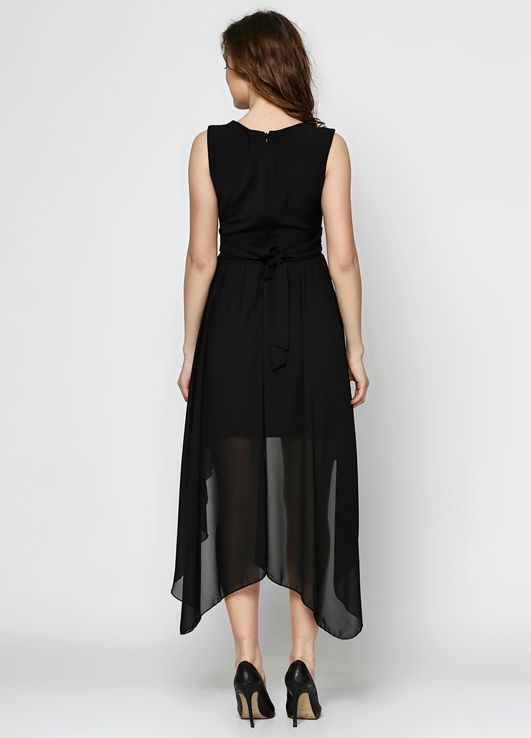 Черное коктейльное платье короткое Rinascimento с геометрическим узором