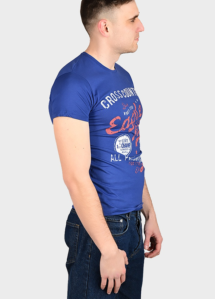 Синяя футболка мужская синяя размер s AAA