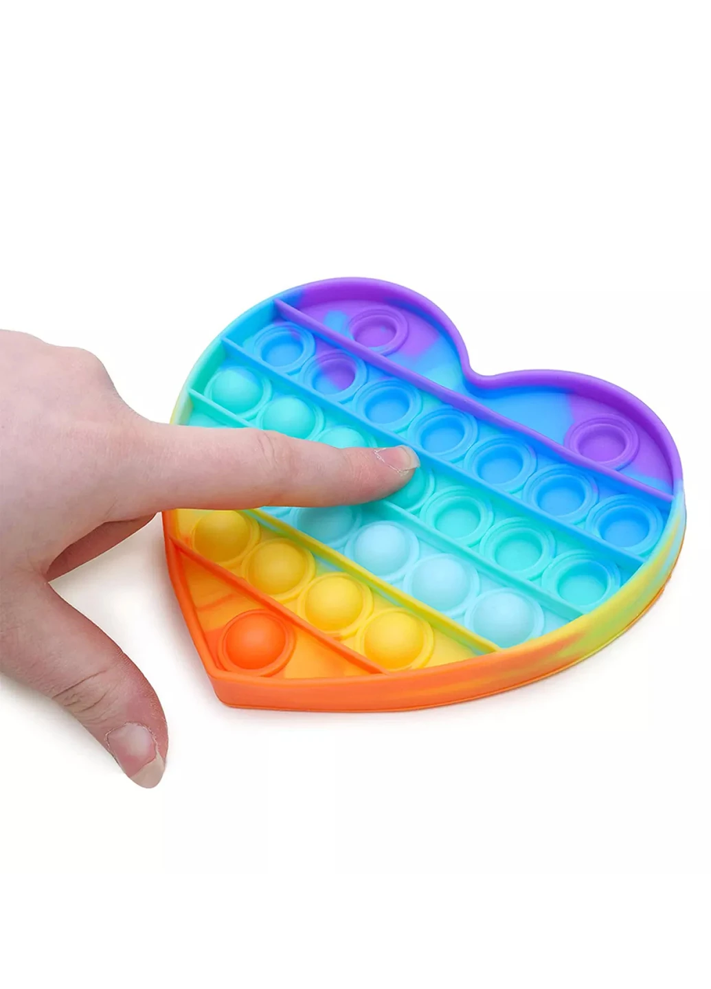 Поп Ит Вечная пупырка Сердце Pop it Heart Rainbow UFT (246423889)