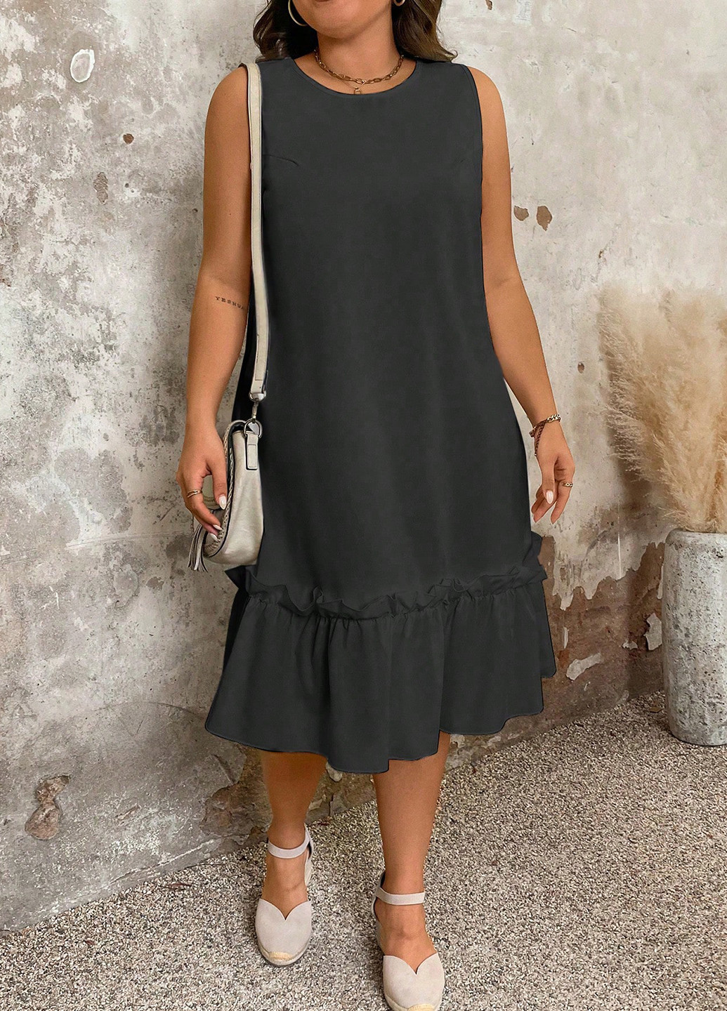 Чорна кежуал сукня а-силует SHEIN однотонна