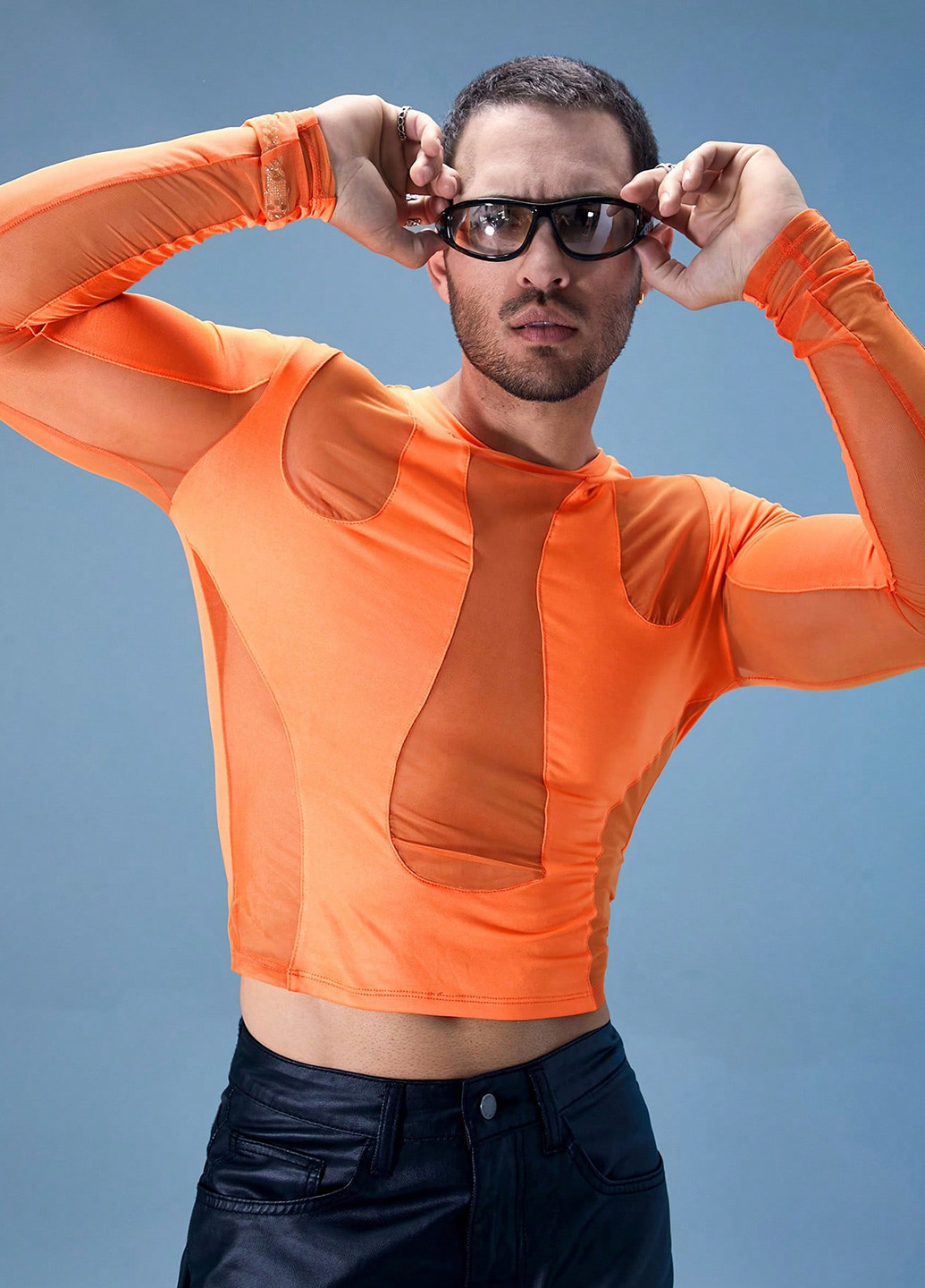 Лонгслів SHEIN однотонний помаранчевий спортивні, кежуали поліестер