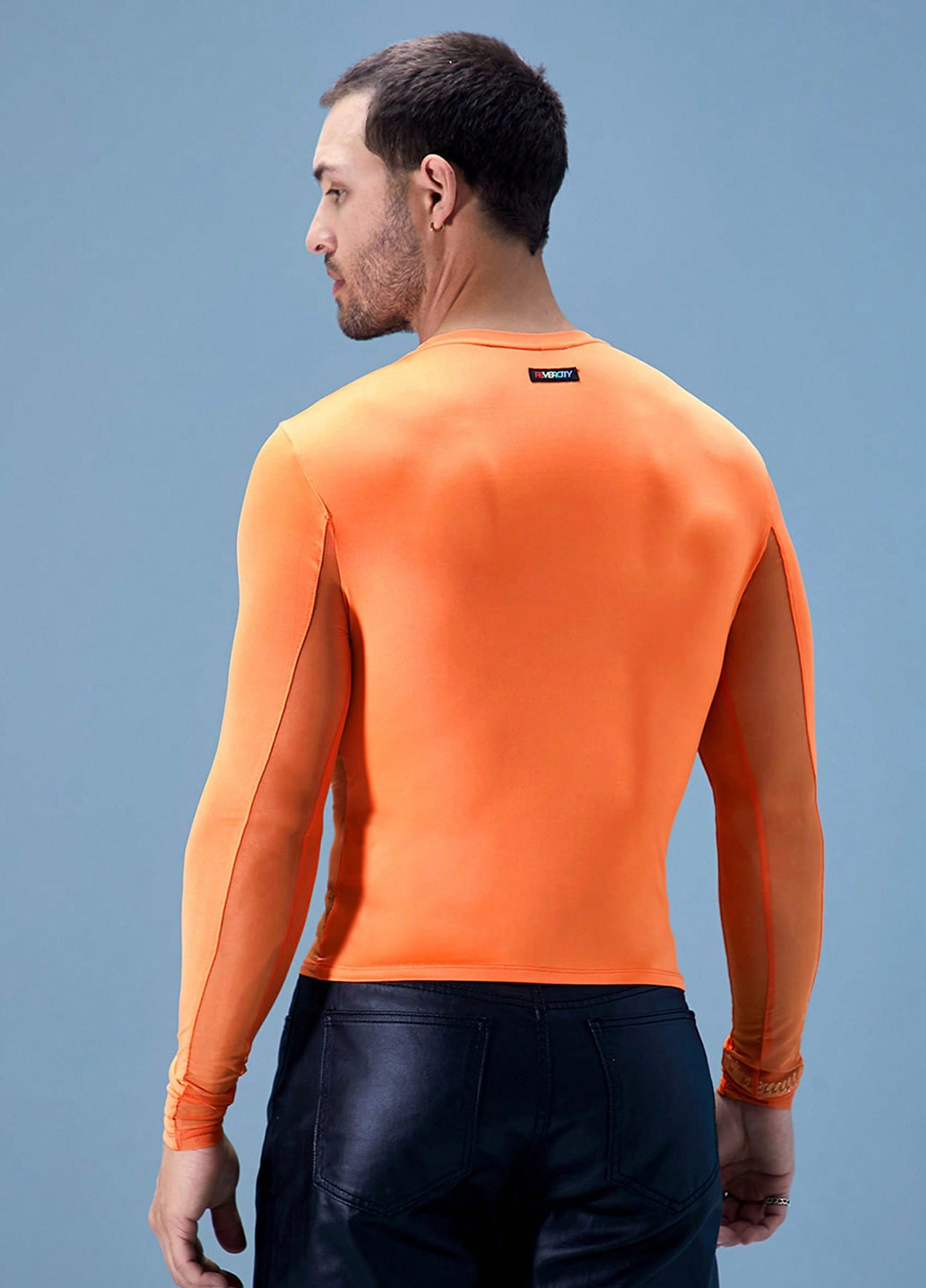 Лонгслів SHEIN однотонний помаранчевий спортивні, кежуали поліестер