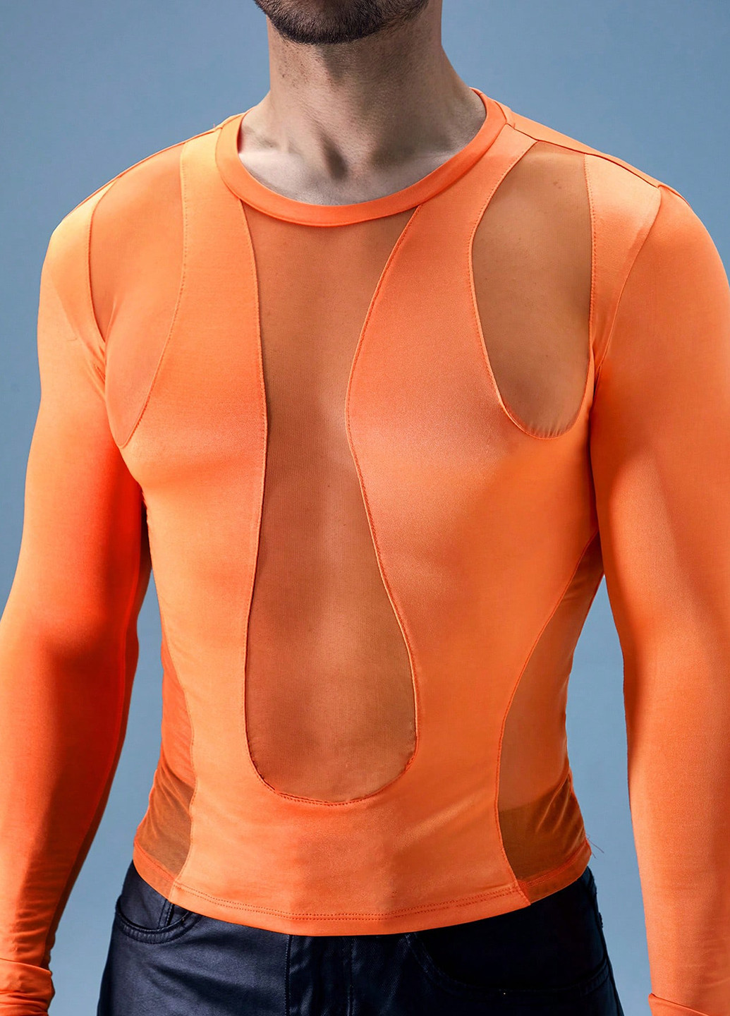 Лонгслів SHEIN однотонний помаранчевий спортивні, кежуали поліестер