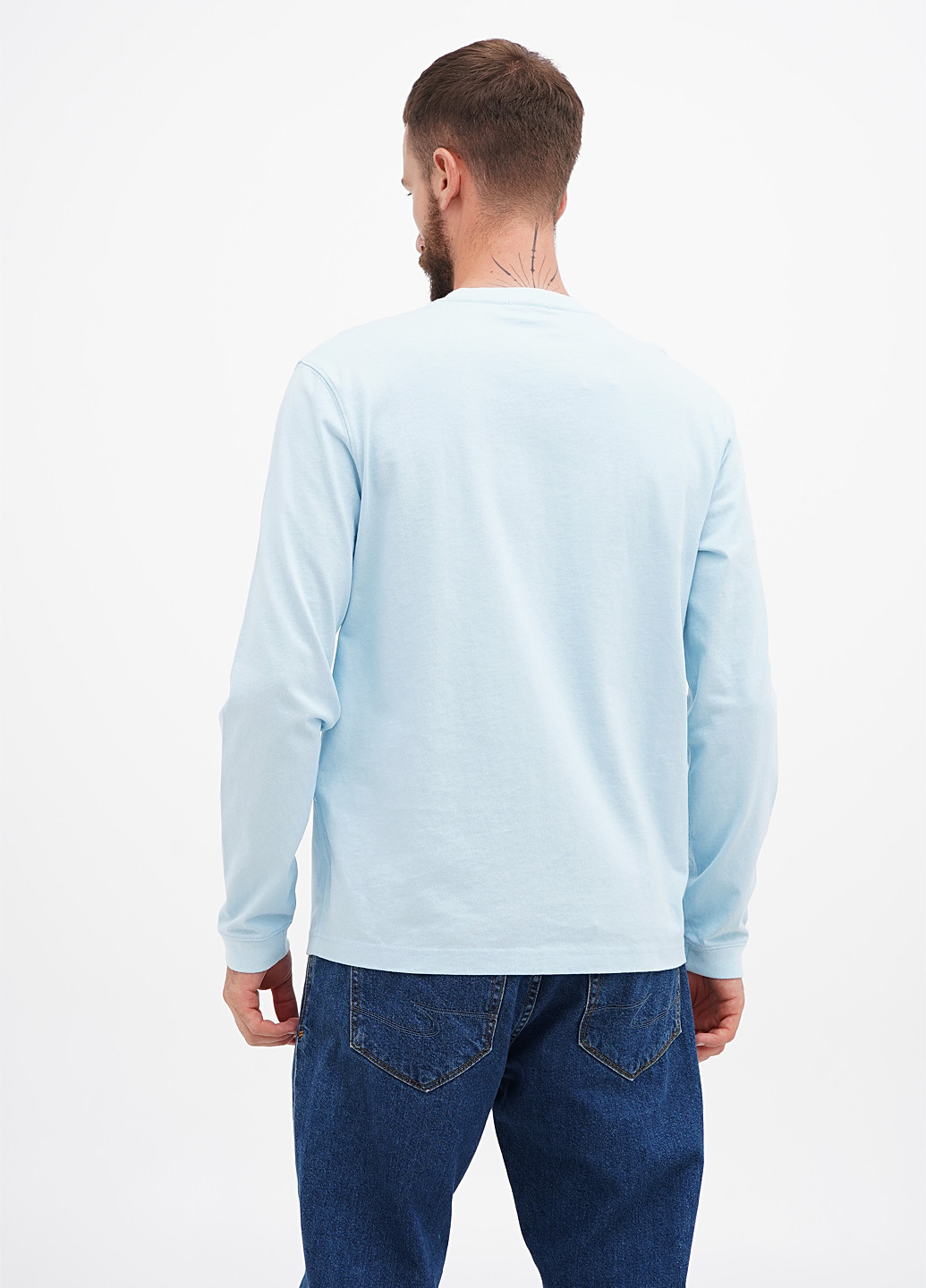 Голубой демисезонный кэжуал лонгслив J.Crew однотонный