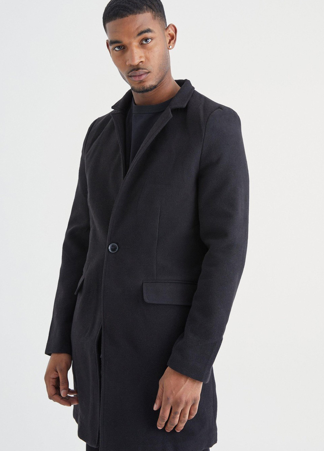 Чорне демісезонне Пальто однобортне Boohoo