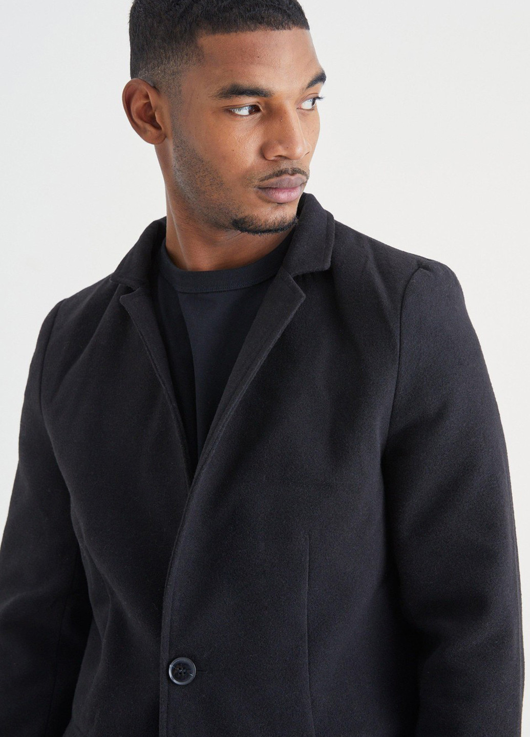 Чорне демісезонне Пальто однобортне Boohoo