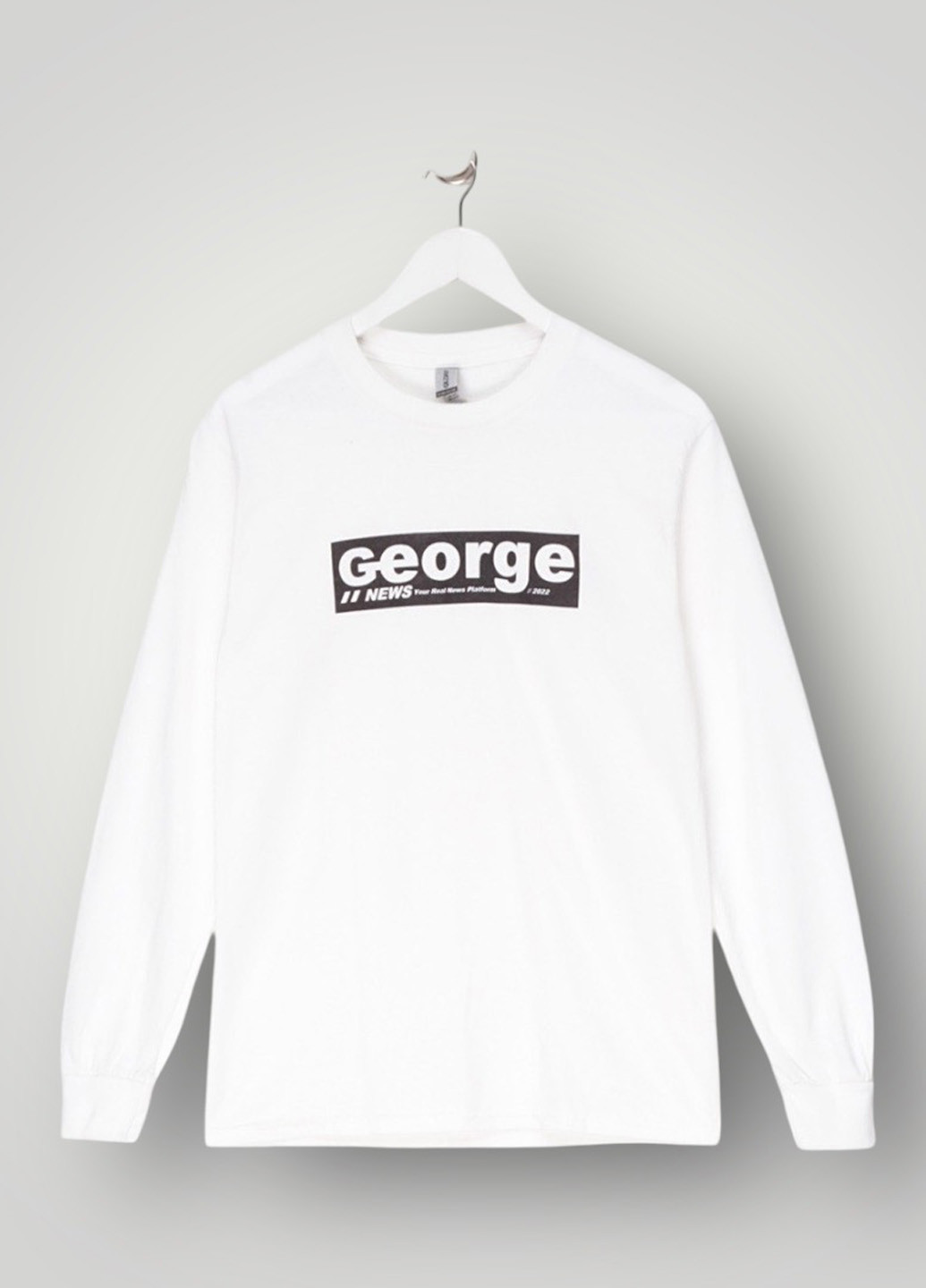 Лонгслів Gildan напис білий кежуали бавовна, трикотаж