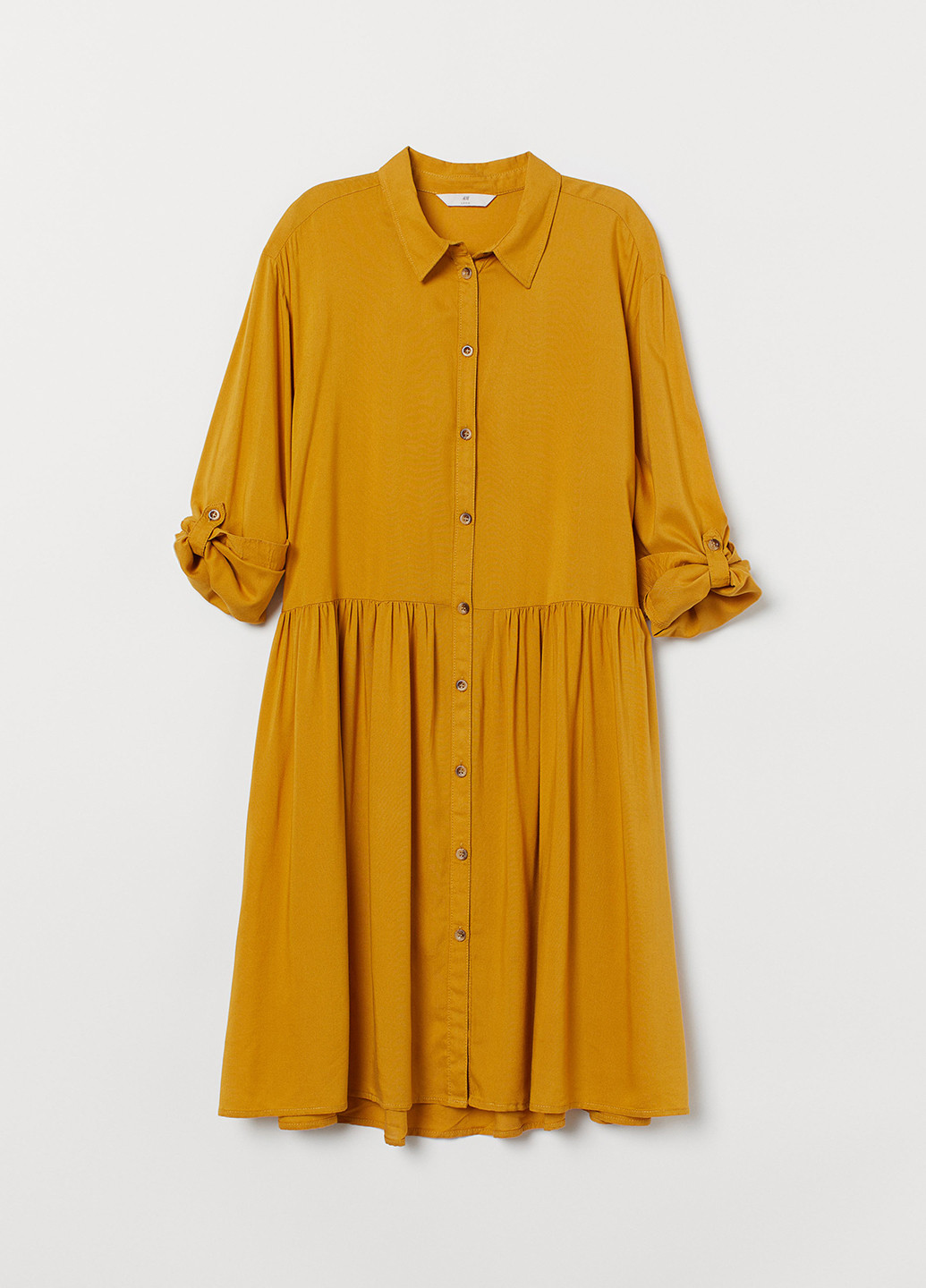 Гірчична кежуал сукня сорочка H&M