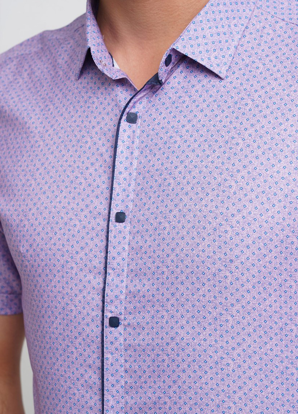 Фиолетовая кэжуал рубашка с геометрическим узором Trend Collection