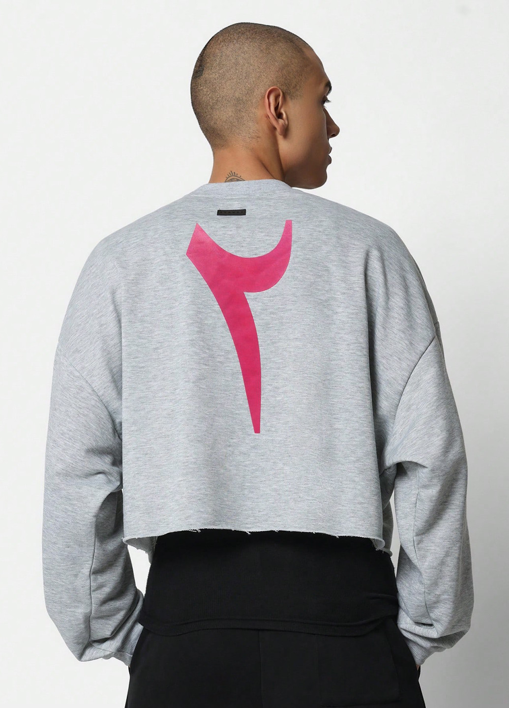 Сірий світшот SHEIN меланж без декору (331536145)