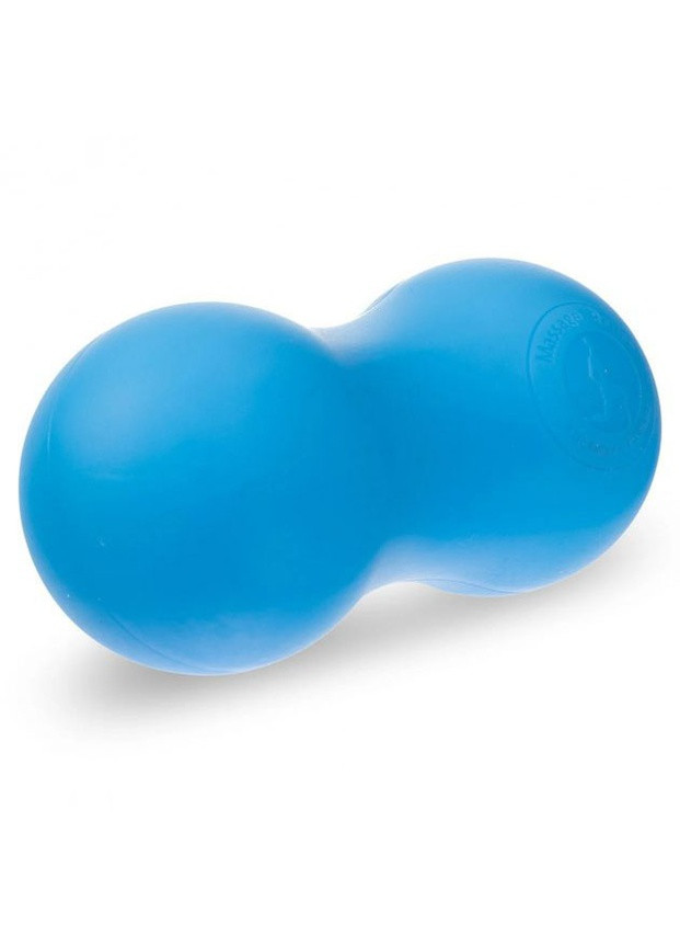 Массажный мячик 14х6,5 см двойной синий (каучук) для миофасциального релиза и самомассажа EF-DBK14Bk EasyFit (243205376)