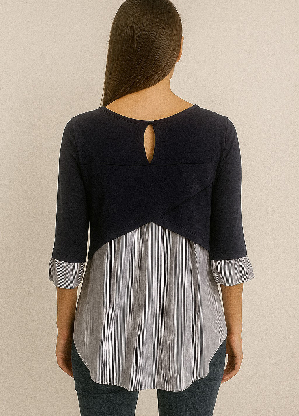 Темно-синя блуза Sassofono