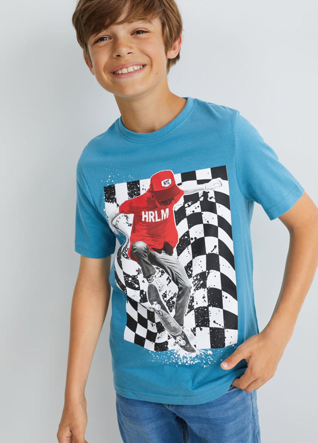 Голубая летняя футболка C&A