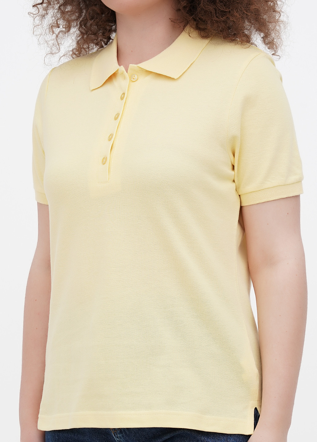 Желтая женская футболка-поло Minus однотонная