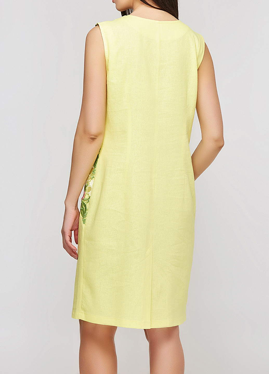 Светло-желтое кэжуал платье DANNA с цветочным принтом