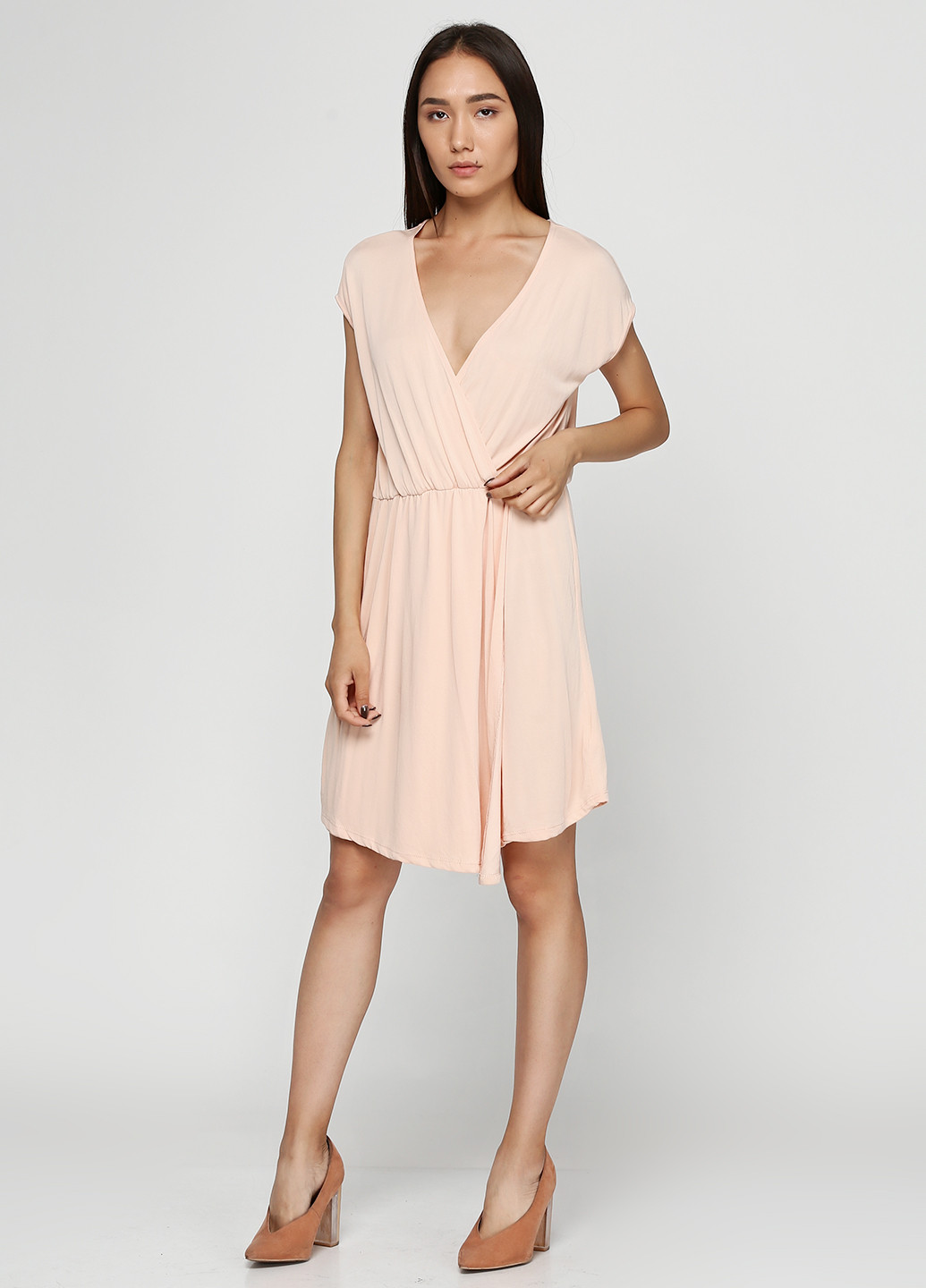Персикова кежуал сукня Alya однотонна