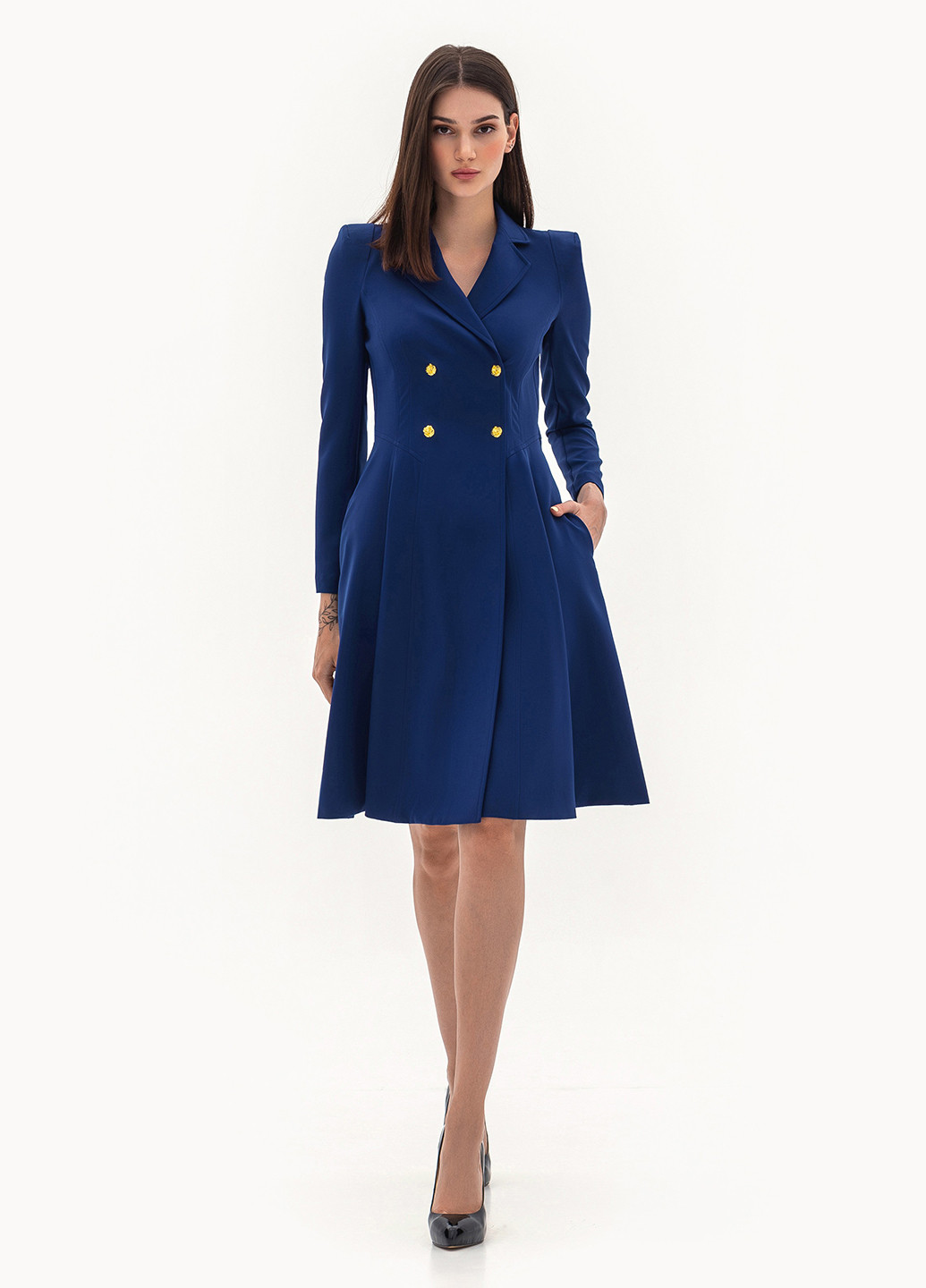 Синя кежуал сукня кльош BGL однотонна