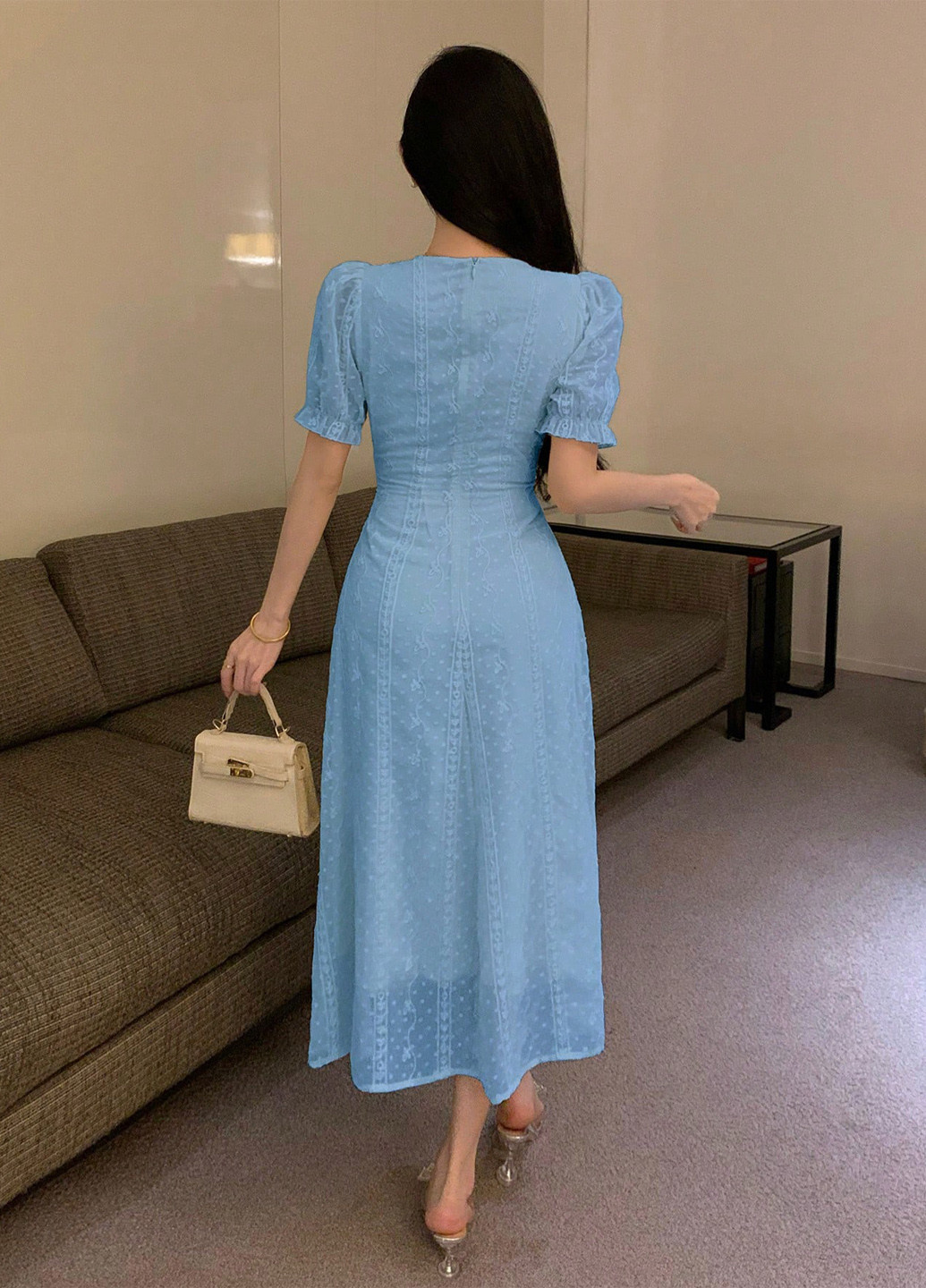 Синя кежуал сукня а-силует SHEIN однотонна