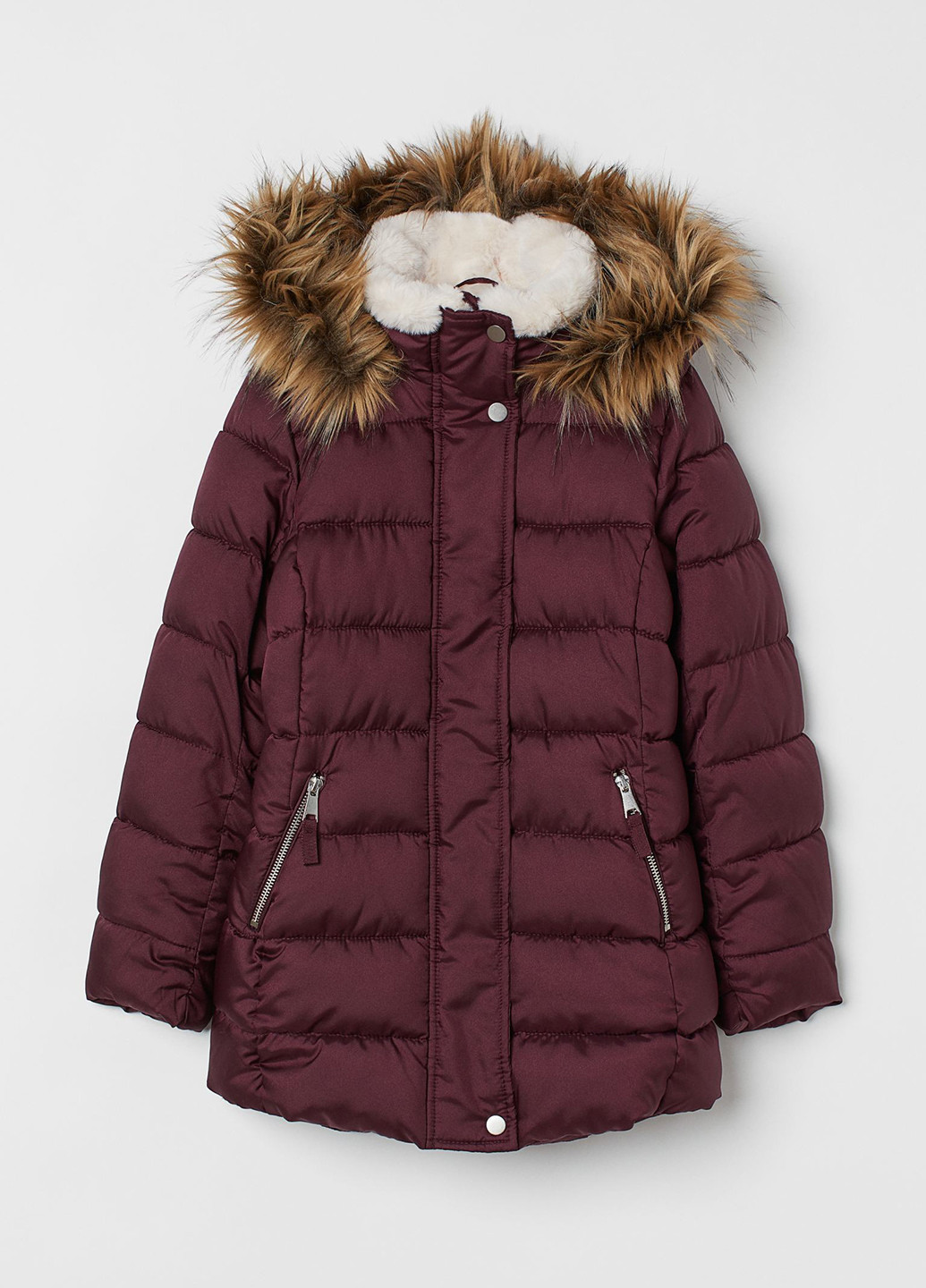 Бордовая зимняя куртка H&M