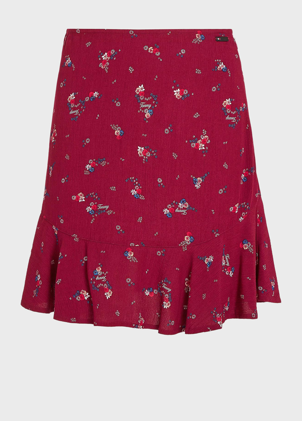 Красная кэжуал цветочной расцветки юбка Tommy Jeans а-силуэта (трапеция)