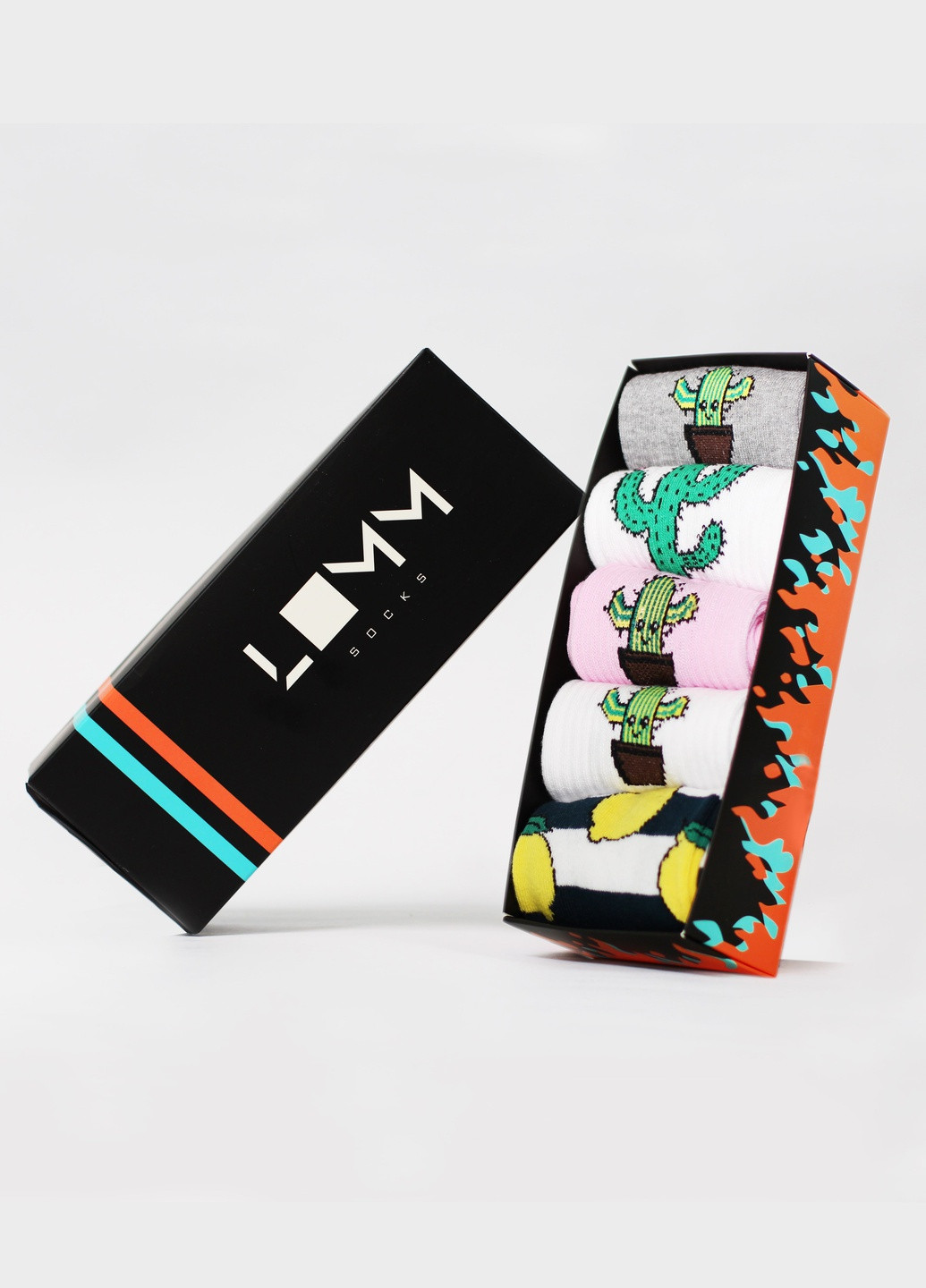 Комбинированные набор носков в коробке kolyuchiy box LOMM рисунки (251846767)