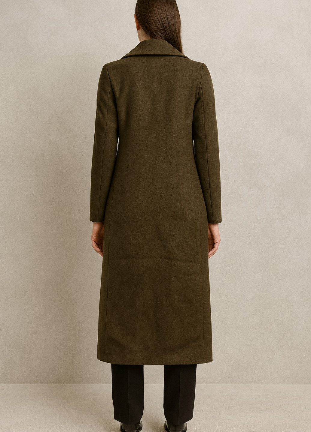 Оливкове (хакі) демісезонне Пальто однобортне Sassofono