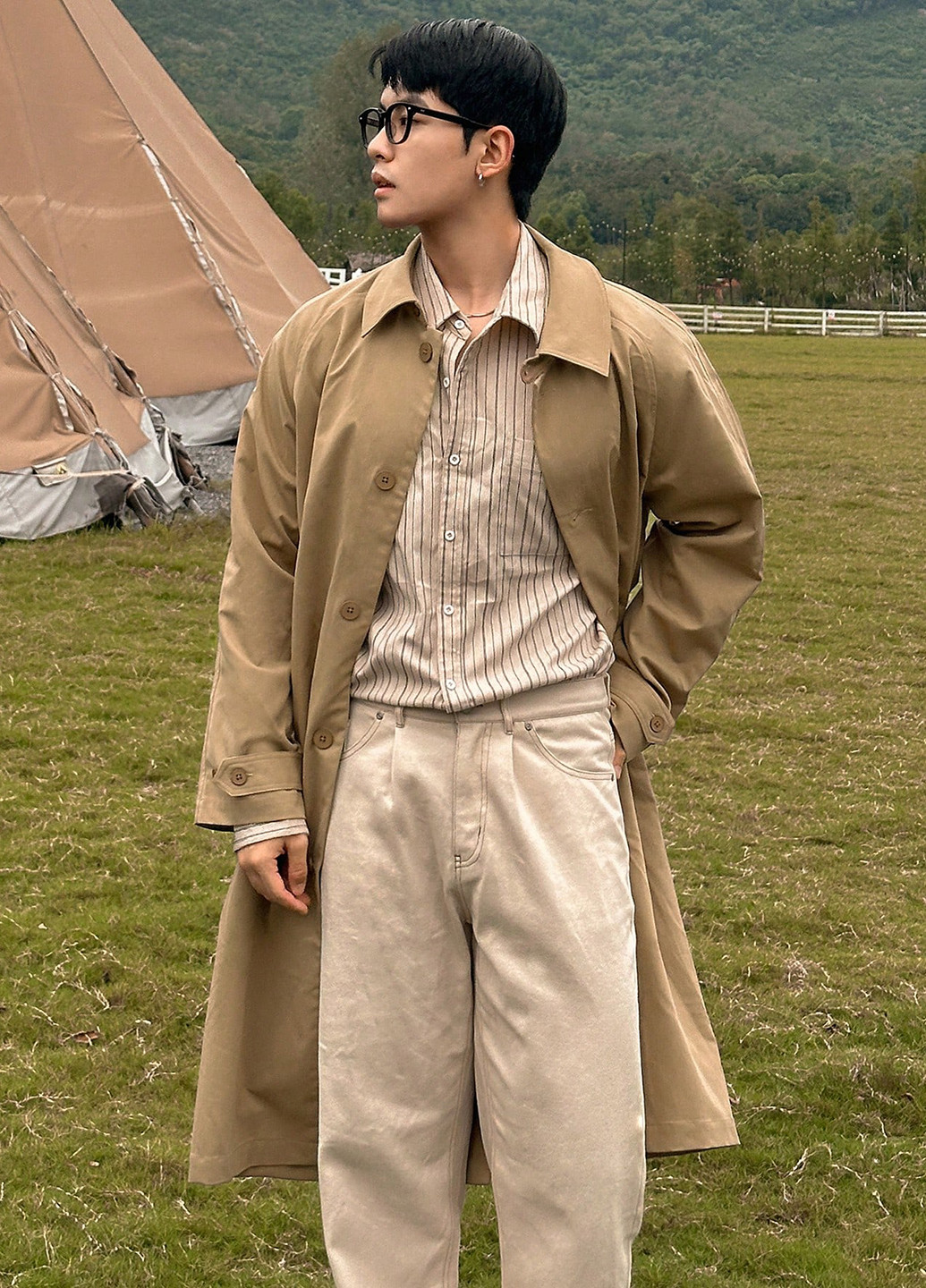 Плащ SHEIN на пуговицах прямой (341893554)