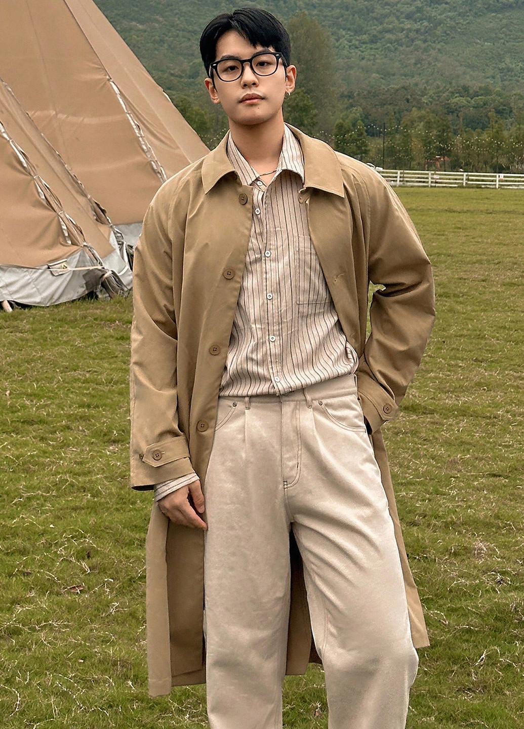 Плащ SHEIN на пуговицах прямой (341893554)