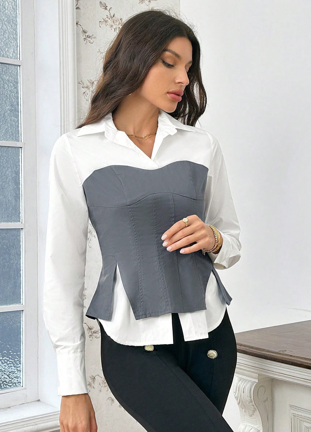 Комбинированная блуза SHEIN