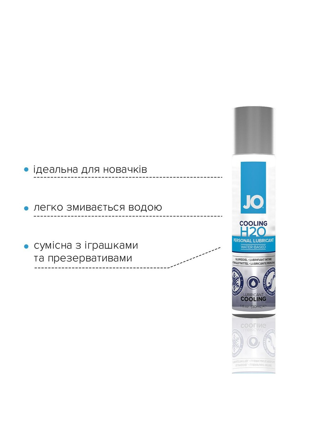 Охолоджувальне мастило на водній основі H2O COOLING (30 мл) з ментолом, рослинний гліцерин System JO (255073435)