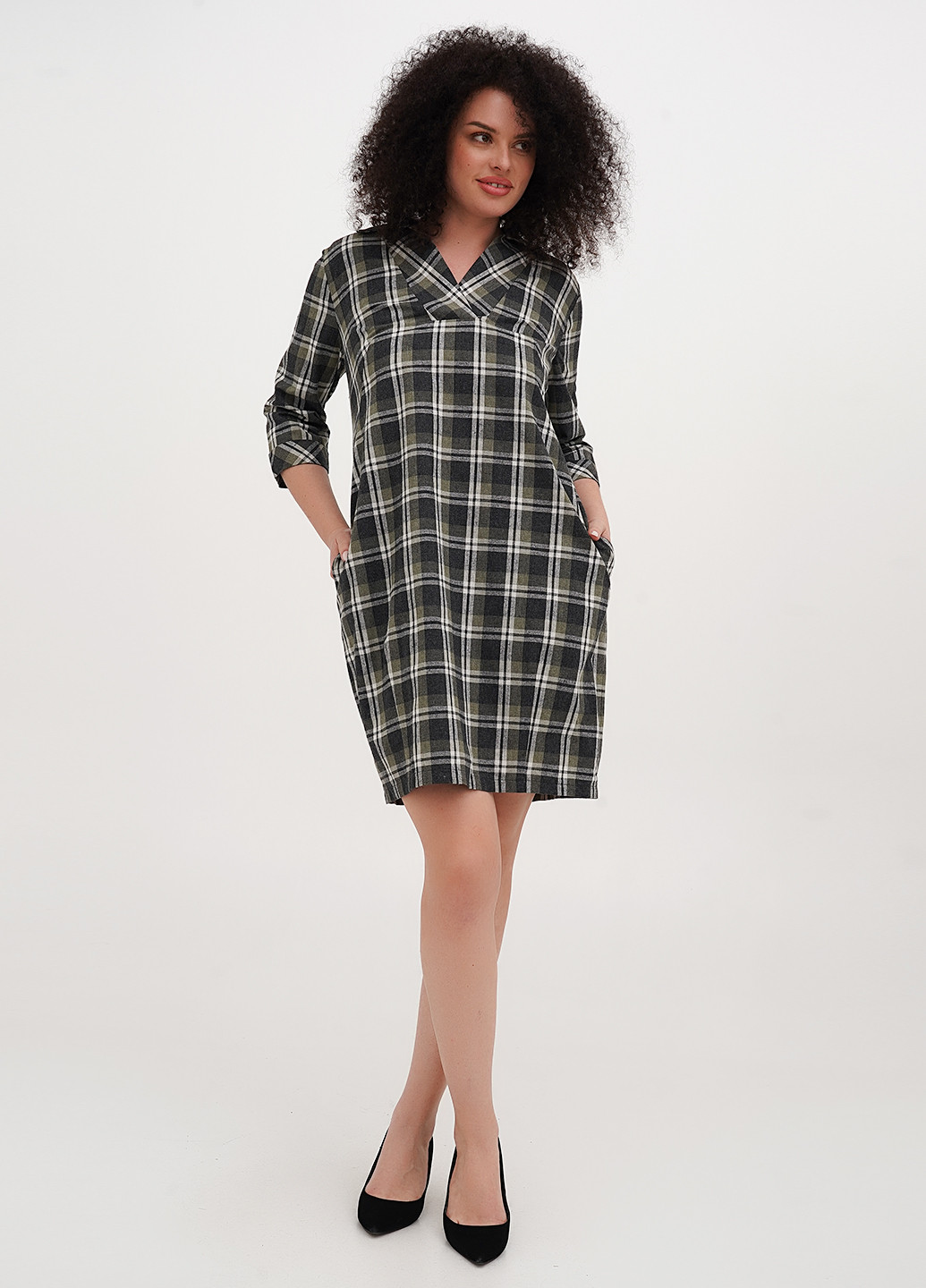 Оливкова (хакі) кежуал сукня Imperial в клітинку