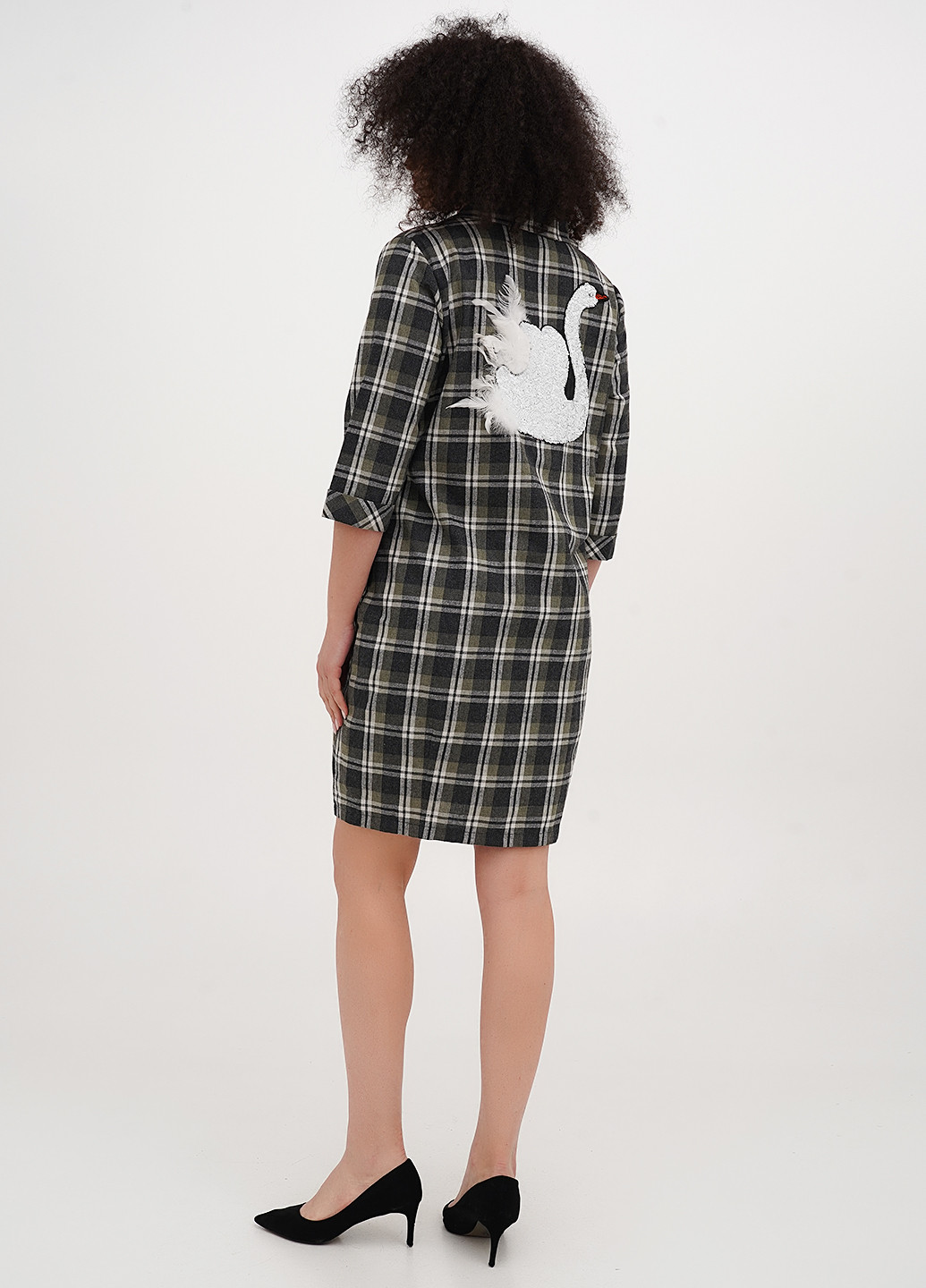 Оливкова (хакі) кежуал сукня Imperial в клітинку