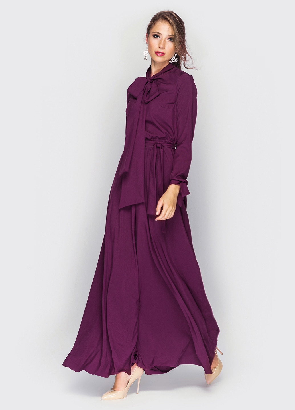Фиолетовое кэжуал платье TessDress однотонное
