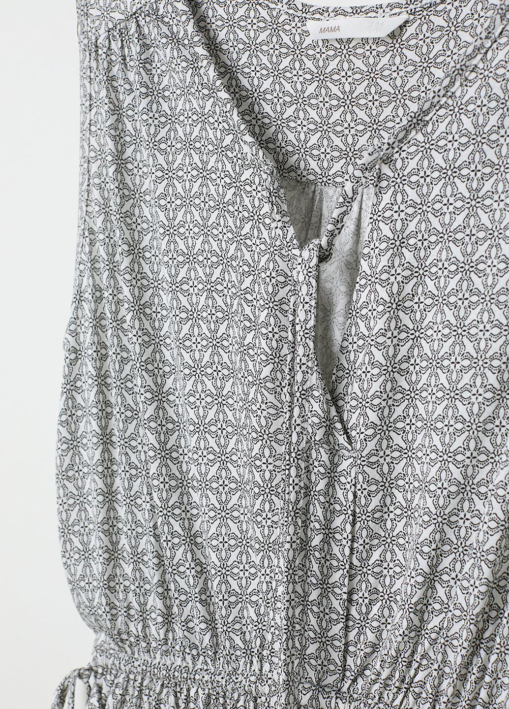 Серое кэжуал платье а-силуэт H&M с абстрактным узором