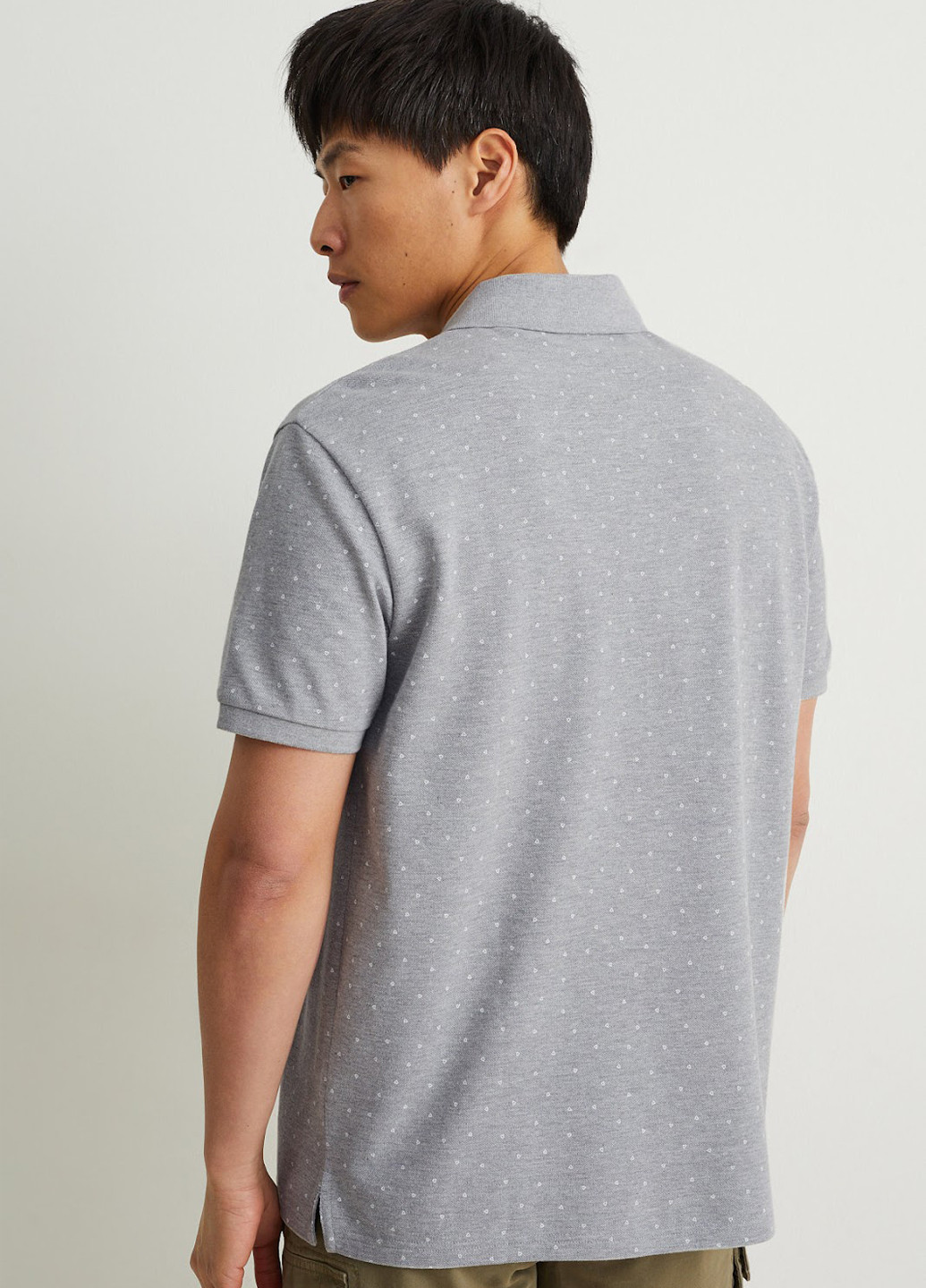 Серая футболка-поло для мужчин C&A меланжевая