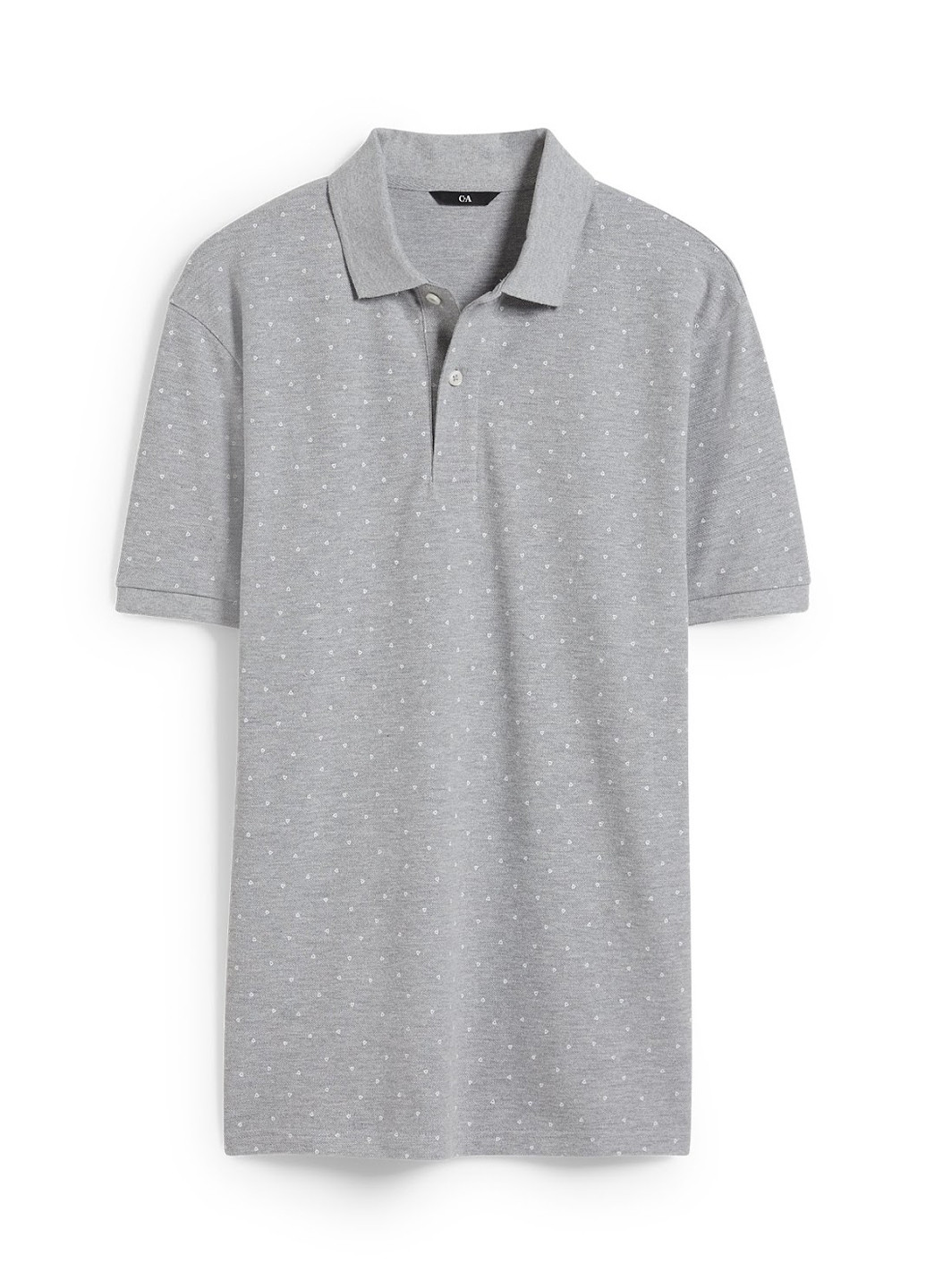 Серая футболка-поло для мужчин C&A меланжевая