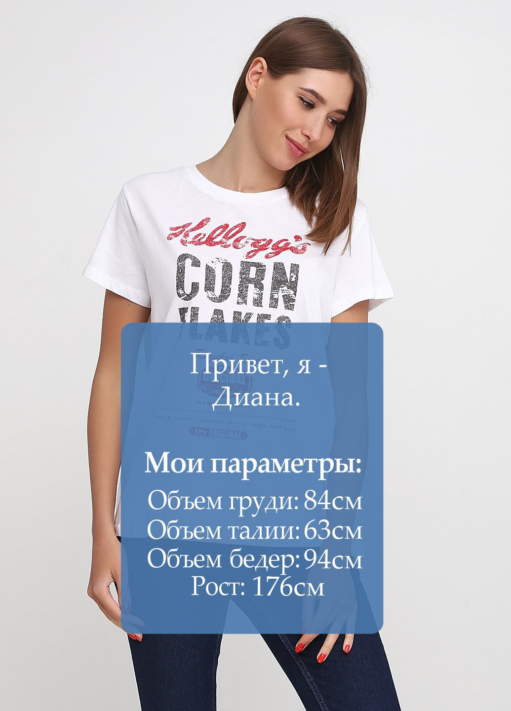 Белая летняя футболка H&M