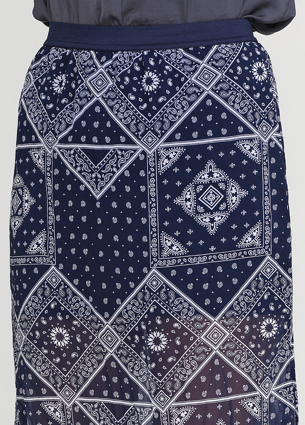 Темно-синяя кэжуал с рисунком юбка H&M макси