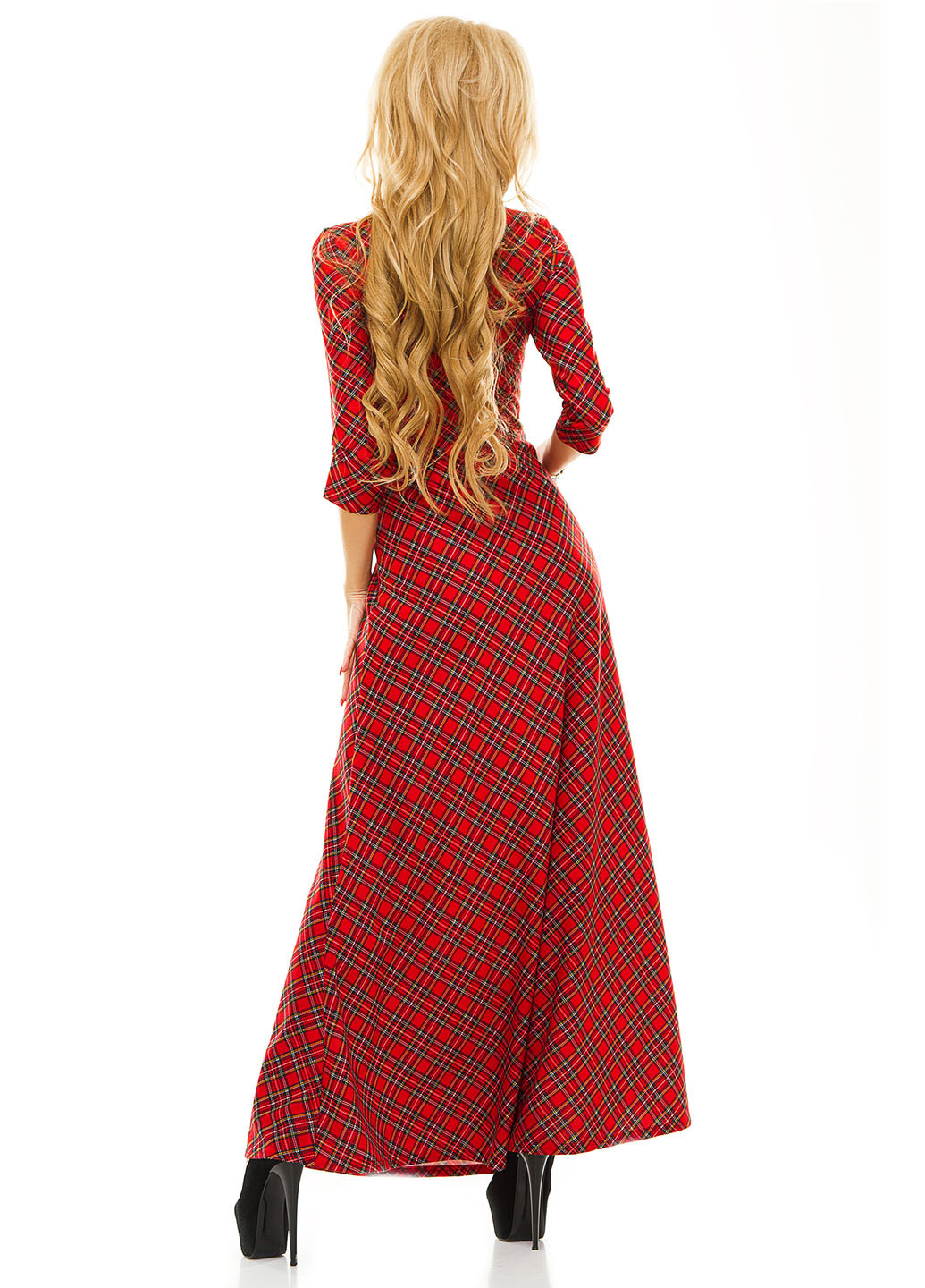 Красное кэжуал платье Lady Style