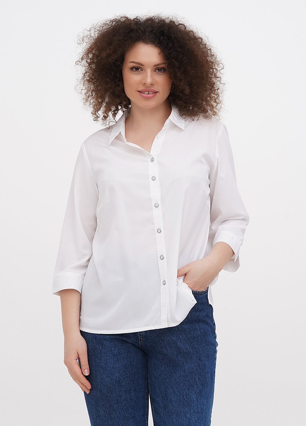 Белая демисезонная блуза Minus