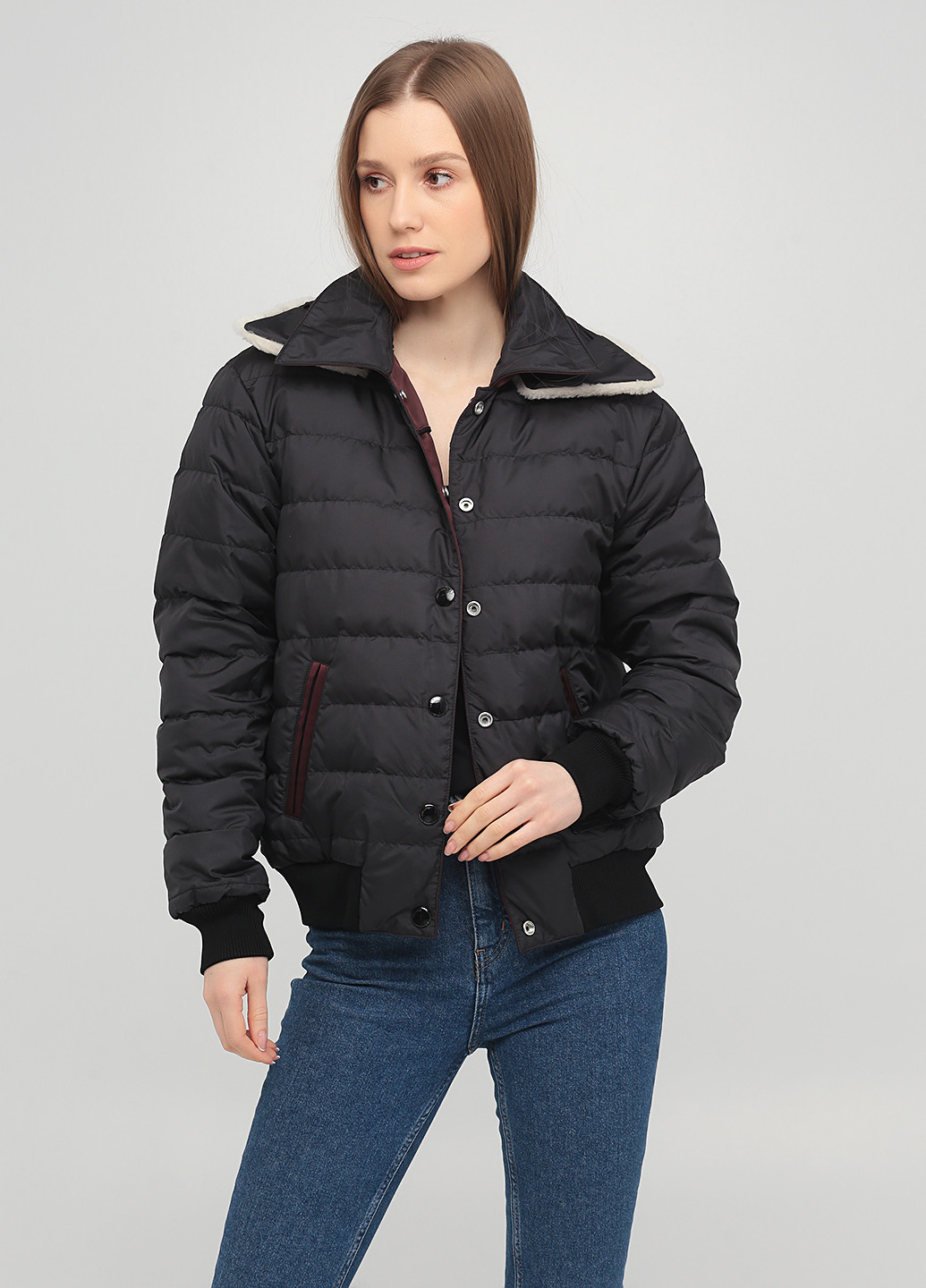 Бордовий демісезонний Пуховик Coach